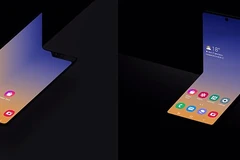 Bên trái là hình ảnh về cách Galaxy Fold hiện tại của Samsung gập trong khi hình ảnh bên phải hiển thị một thiết bị không tên có thể gập theo chiều dọc. (Nguồn: Samsung)