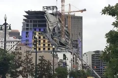 Hiện trường vụ sập công trình xây dựng khách sạn ở New Orleans. (Nguồn: WVUE)