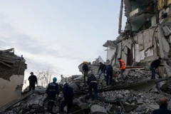 Cảnh đổ nát sau động đất ở Albania. (Nguồn: Reuters)