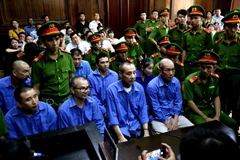 Các bị cáo tại phiên tòa ngày 7/10/2019. (Ảnh: Thành Chung/TTXVN)