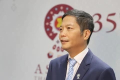 Bộ trưởng Bộ Công Thương Trần Tuấn Anh tại buổi trả lời phỏng vấn. (Ảnh: Hữu Kiên/TTXVN)