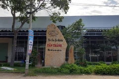 Điểm giao dịch của Công ty Cổ phần địa ốc Alibaba tại xã Châu Pha, thị xã Phú Mỹ, tỉnh Bà Rịa-Vũng Tàu. (Ảnh: Huỳnh Sơn/TTXVN)