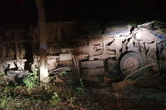 Hiện trường vụ tai nạn. (Ảnh: Đậu Tất Thành/TTXVN)