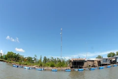 Một trạm trạm thu phát sóng 4G của Viettel ở đất mũi Cà Mau. (Nguồn: Thanh Tùng)