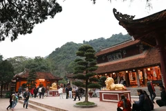 Công tác chuẩn bị cho lễ khai hội Chùa Hương cơ bản đã hoàn tất. (Ảnh: Thanh Tùng/TTXVN) 