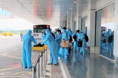 Chuyến bay đón các chuyên gia Nhật Bản đến Việt Nam. (Ảnh: TTXVN phát)