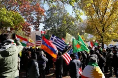 Biểu tình tại Mỹ phản đối tội ác diệt chủng người Armenia. (Ảnh: Anadolu)