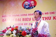 Đồng chí Lê Quốc Phong tái đắc cử Bí thư Đảng ủy Trung ương Đoàn nhiệm kỳ 2020-2025. (Ảnh: Văn Điệp/TTXVN)