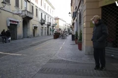 Thị trấn Codogno vắng bóng người do dịch bệnh.