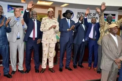 Lễ ký thỏa thuận hòa bình tại thủ đô Juba. (Ảnh: Reuters)