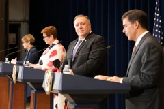 Bộ trưởng quốc phòng và ngoại giao Mỹ và Australia nhóm họp. (Ảnh: BNG Mỹ)