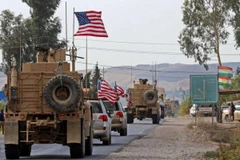 Lực lượng Mỹ trên đường rời khỏi Syria hồi tháng 10/2019. (Ảnh: AFP)