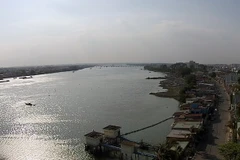 Không gian Dự án "Cải tạo cảnh quan và phát triển đô thị ven sông Đồng Nai” nhìn từ trên cao. (Ảnh: Sỹ Tuyên/TTXVN)