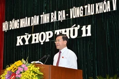 Ông Nguyễn Hồng Lĩnh, Bí thư Tỉnh ủy, Chủ tịch HĐND tỉnh Bà Rịa-Vũng Tàu, phát biểu khai mạc kỳ họp. (Nguồn: baria-vungtau.gov.vn)