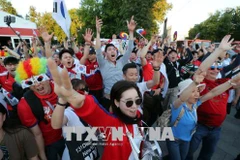 Cổ động viên bóng đá tại Nga. (Ảnh minh họa: YONHAP/TTXVN)