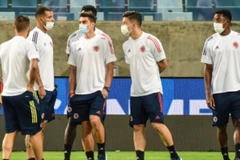 Các cầu thủ của Đội tuyển Quốc gia Colombia tập luyện cho Copa America. (Nguồn: marca.com)