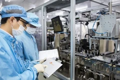 Dây chuyền sản xuất pin xe điện của SK Innovation. (Ảnh: Reuters)