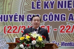 Đại sứ Việt Nam tại Lào Nguyễn Bá Hùng. (Ảnh: Phạm Kiên/TTXVN)
