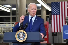 Tổng thống Mỹ Joe Biden phát biểu tại Cleveland, Ohio. (Ảnh: AFP/TTXVN)