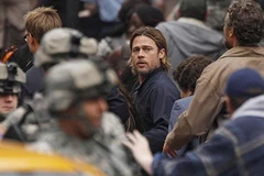Brad Pitt tại trường quay phim "World War Z." (Nguồn: Reuters)