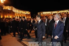 Tổng thống Pháp Nicolas Sarkozy đang trong chuyến thăm Armenia 2 ngày. (Nguồn: AFP/TTXVN) 