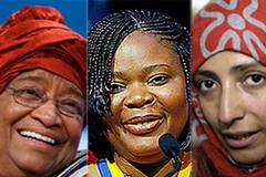 Ba nhà hoạt động xã hội: Ellen Johnson Sirleaf - Leymah Gbowee - Tawakkul Karman. (Nguồn: time.com)