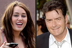 Miley Cyrus và Charlie Sheen. (Nguồn: Internet)