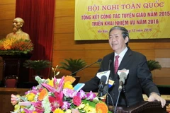 Đinh Thế Huynh phát biểu tại Hội nghị. (Ảnh: Trọng Đức/TTXVN)