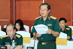 Đại tướng Đỗ Bá Tỵ phát biểu. (Ảnh: An Đăng​/TTXVN)