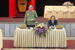 Đại tướng Trần Đại Quang phát biểu tại buổi làm việc với Ban Thường vụ Tỉnh ủy tỉnh Quảng Bình. (Ảnh: Đức Thọ/TTXVN)