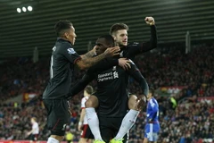 Christian Benteke mang chiến thắng về cho Liverpool. (Nguồn: DM)