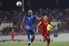 Thái Lan (áo xanh) giành chiến thắng xứng đáng. (Ảnh: Minh Chiến/Vietnam+)