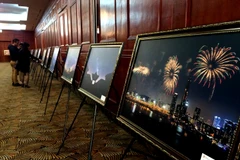 Triển lãm hình ảnh Hàn Quốc bên lề sự kiện. (Ảnh: Mai Mai/Vietnam+)