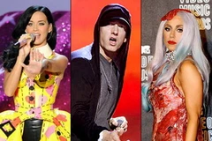 Katy Perry, Eminem và Gaga (từ trái sang phải) sẽ diễn tại lễ trao giải Grammy. (Nguồn: Getty/AP)