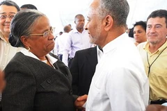 Ứng cứ viên tổng thống Mirlande Manigat (bên trái). (Nguồn: Getty Images) 