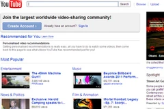 Giao diện của trang Youtube. (Nguồn: Vietnam+)