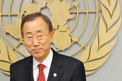 Tổng Thư ký Ban Ki-moon tại trụ sở Liên hợp quốc ở New York ngày 28/9. (Nguồn: Getty Images) 