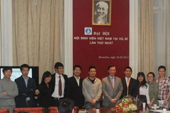 Ban chấp hành Hội sinh viên Việt nam tại Bỉ. (Ảnh: Đăng Khoa/Vietnam+)