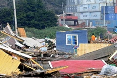 Cảnh tàn phá do sóng thần gây ra ở San Antonio, Valparaiso, Chile, sau trận động đất kinh hoàng. (Ảnh minh họa: AFP/TTXVN) 