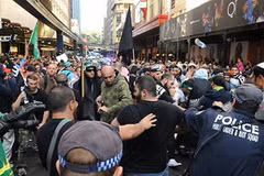 Đụng độ giữa người biểu tình và cảnh sát tại Sydney. (Nguồn: Phân xã Sydney)