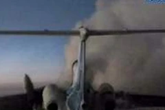 Phần đuôi của chiếc máy bay Tu-154B bị nạn hôm 1/1. (Nguồn: Internet)