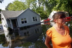 Nước lũ đang dâng lên tại Memphis, Tennessee, Mỹ ngày 9/5. (Nguồn: Reuters)