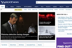 Giao diện trang chủ của Yahoo.