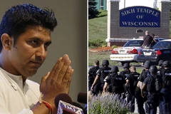 Amardeep Kaleka, con trai của chủ tịch nhà thờ bị sát hại. (Nguồn: AP)