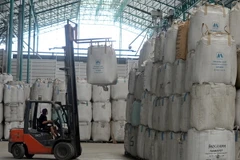 Bên trong nhà máy đóng gói gạo ở Bangkok, Thái Lan. (Nguồn: AFP/TTXVN)