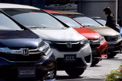 Xe của Hãng Honda trưng bày tại trụ sở công ty ở Tokyo. (Nguồn: AFP/TTXVN)