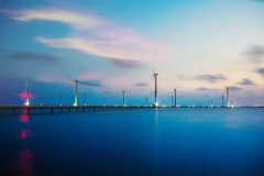 Khu du lịch điện gió Bạc Liêu. (Ảnh: Trọng Đạt/TTXVN)