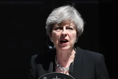 Thủ tướng Anh Theresa May phát biểu ở London. (Nguồn: EPA/TTXVN)