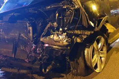 Chiếc xe gây tai nạn. Ảnh: TTXVN phát