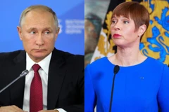 Tổng thống Nga Vladimir Putin và người đồng cấp Estonia Kersti Kaljulai. (Nguồn: RIA)